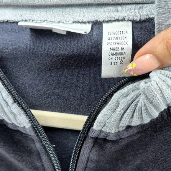 Spa by Chico’s Black and Gray Zip Up Sports Sweater Jacket Size 2 (L) - Picture 5 of 6